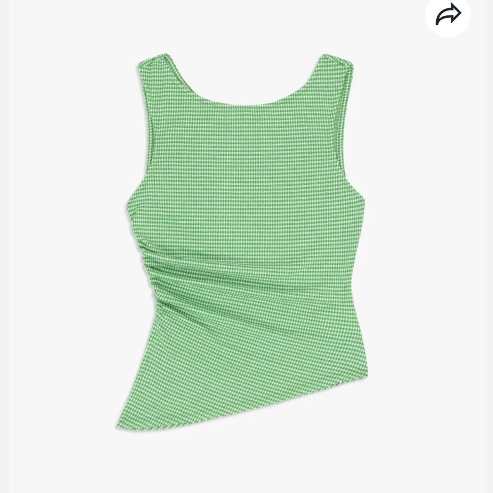 Lisa Says Gah Asymmetrical Ribbed Green Erin Tank Top